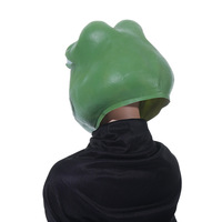 Vente chaude Solitaire Grenouille Drôle Masque Vidéo Tir Prop Halloween Carnaval Latex Animal Casque Grenouille Couvre-chef