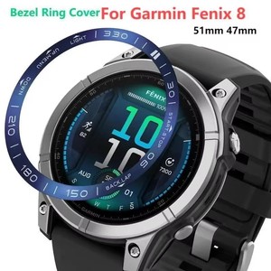 Caja de anillo con bisel de metal para <span class=keywords><strong>Garmin</strong></span> Fenix 8 47mm 51mm Protector Smart Watch Strap Cover para <span class=keywords><strong>Garmin</strong></span> Fenix8 <span class=keywords><strong>Accesorios</strong></span> - Product Image 2