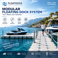 Promotion : Pont flottant modulaire antidérapant en PEHD durable, capacité de charge 300-350 kg/m, certifié ISO CE pour usage maritime