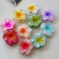 8cm petit oeuf fleur griffes de cheveux en plastique pour les femmes frange latérale requin pince Bauhinia accessoire décoration de cheveux pour les filles