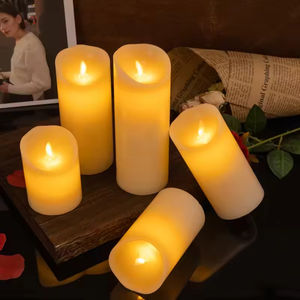 Set più popolare di 5 pezzi vera cera pilastro LED candele tremolanti senza fiamma a batteria decorazione per la casa con telecomando - Product Image 4