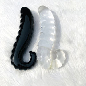 <strong>Hot</strong> Selling Crystal <strong>Penis</strong> Black Obsidian Dildo Black Obsidian Yoni Wand Natural Stone Dildo Clear Quartz Sex Toys for Adult - Product Image 4