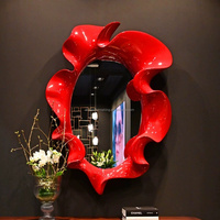 Miroir de maquillage mural en forme de fleur en FRP personnalisé, également adapté à la décoration du salon et de la chambre à coucher