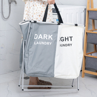 Ventes en gros de paniers à linge pliables avec logo personnalisé, 3 compartiments, organisation du linge, rangement, panier à linge sale