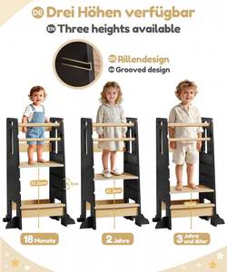 Tour d'apprentissage Montessori à partir <span class=keywords><strong>de</strong></span> 1 an, tour d'apprentissage réglable en hauteur sur 3 niveaux avec <span class=keywords><strong>protection</strong></span> contre <span class=keywords><strong>l</strong></span>'inclinaison, solide - Product Image 4