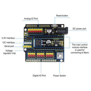 Tarjeta de Expansión Keyes Nano de Alto Rendimiento Compatible con <span class=keywords><strong>Arduino</strong></span> Nano 3.0 / Nano 4.0 - Product Image 4