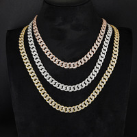 Chaîne cubaine Hip Hop en argent S925 entièrement sertie de diamants, tailles 8-24 mm, collier tendance incrusté de moissanite