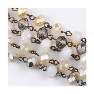 Collar de cadena de cristal de 8 mm con colgante de cruz y <span class=keywords><strong>estrella</strong></span> de cristal para mujer, joyería étnica - Product Image 6