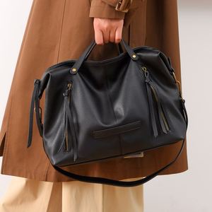 Sac fourre-tout rétro de style européen et américain pour femmes, sacs à bandoulière de marque de luxe, couleur unie, grande capacité, sac bandoulière - Product Image 4