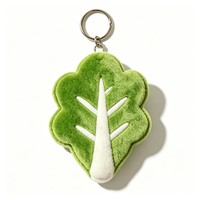 Nouveau porte-clés en peluche mignon et créatif en forme de feuille de plante ou de légume, jouet en peluche personnalisé en forme de nourriture, pendentif porte-clés en peluche, cadeau