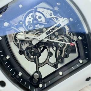 Montre mécanique lumineuse étanche pour homme, tendance et personnalisée, avec grand cadran en céramique blanche 055 et mouvement squelette, idéale pour le sport - Product Image 2