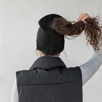 Nouveau design tendance : Bonnets d'hiver pour filles avec trou magnétique pour queue de cheval, 100 % acrylique, pour femmes, voyage et activités de plein air