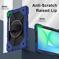 Étui antichoc pour Samsung Tab S10 Lite S10 FE S9 FE S9 11 avec support pour stylet, support rotatif à 360°, sangle de main et bandoulière pour enfants