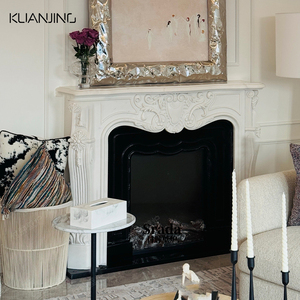 Cheminée autoportante en marbre blanc sculpté à la main pour décoration intérieure de villa, avec télécommande, pour <span class=keywords><strong>cuisine</strong></span> et extérieur - Product Image 6