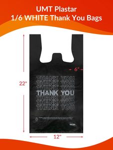 Simple Black Waterproof Washable Retail Plastic T-Shirt <strong>Bags</strong> Supermarket Grocery Shopping <strong>Bag</strong> With 'Thank You' Print - Product Image 3