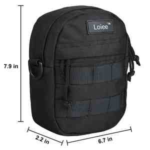 Sac banane unisexe en nylon imperméable avec fermeture éclair, pochette pour téléphone, sac bandoulière pour hommes et femmes, noir, pour sports de plein air, voyages, randonnée, camping - Product Image 2