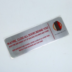 <span class=keywords><strong>Plaque</strong></span> de sécurité en aluminium personnalisée, panneau d'avertissement en métal brossé, étiquette <span class=keywords><strong>autocollante</strong></span>, panneau incendie, <span class=keywords><strong>plaque</strong></span> signalétique pour immeuble d'appartements - Product Image 5