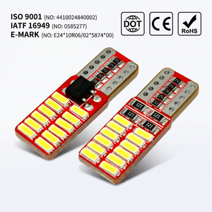 Ampoule LED G-View T10 158 161 168 <span class=keywords><strong>194</strong></span> W5W à culot cannelé W5W <span class=keywords><strong>194</strong></span> CANBUS 24smd 4014 pour éclairage automobile - Product Image 1