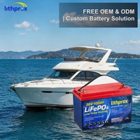 Batterie marine LiFePO4 à décharge profonde 38,4V 100Ah Grade A Haute Tension 6000 Cycles BMS Intelligent RS485 Terminal M8 CE RoHS IP67 OEM ODM