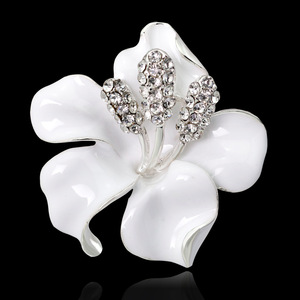 Coréen élégant rouge blanc Rose fleur <span class=keywords><strong>mariée</strong></span> <span class=keywords><strong>mariage</strong></span> broche alliage goutte à goutte huile émail broches broches <span class=keywords><strong>pour</strong></span> les femmes - Product Image 4