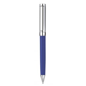 Penne a Sfera in Metallo Cromato, Penne Promozionali Blu Lucide con Piume, Penne Regalo Aziendali Originali - Product Image 1