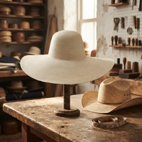 ND437 Parisisol Corps de chapeau en paille Parasisal à bord large, style Capeline, pour chapeau de cowboy d'été, acceptant la personnalisation du design