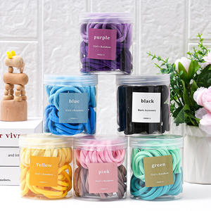 Ikat rambut nilon 50 warna-warni, ikat rambut ekor kuda elastis tebal mulus gaya manis untuk dekorasi rambut - Product Image 2