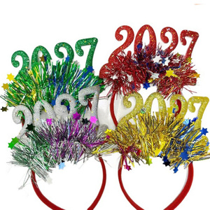 Diadema Luminosa Navideña 2027, Aro de Plástico para el Cabello, Decoración para Fiestas de Año Nuevo, Eventos de Cuenta Regresiva - Product Image 6