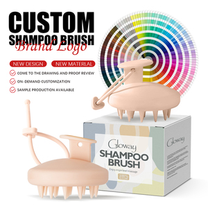 Peigne de traitement des pellicules, brosse de lavage des cheveux sous la douche, brosse exfoliante du cuir chevelu, brosse de <span class=keywords><strong>massage</strong></span> du cuir chevelu en silicone, brosse à shampooing avec corde de suspension - Product Image 1