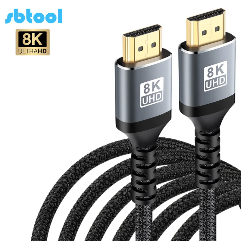Wholesale 8k Hdmi 2.1 Cable 2m 6.6ft Braided Hdmi Cable Cord 4k 120hz For Sony Tvs Ps5 Xbox Gaming Monitor