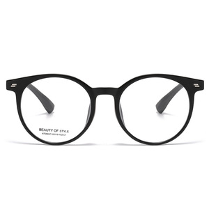 E.BEAUTY Monturas ópticas redondas UV400 AC Lentes unisex con montura negra tamaño mediano AT68607 - Product Image 3