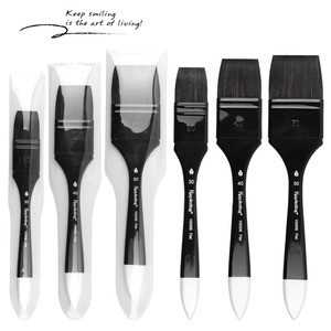 Pinceles Planos <span class=keywords><strong>para</strong></span> Pintura Artística, 4 Estilos, Pelo de Rata Gris Suave Mezclado con Pelo, <span class=keywords><strong>para</strong></span> Acuarela y Óleo - Product Image 1