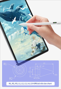 Lápiz Óptico Universal 2268A con Pantalla Digital, para iOS, Android, Windows, Batería de 10 Horas, Carga Tipo-C de 30 Minutos, Magnético, POM, Forma de D - Product Image 2