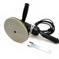 Polisseuse pneumatique humide portative Wilin 7 pouces pour béton, marbre, granit, pierre, avec tampons de polissage diamantés