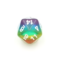 Dés polyédriques en plastique pour D&D et RPG, dés en résine transparente arc-en-ciel avec encre blanche, 5 couleurs