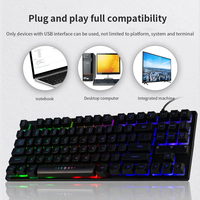 Clavier d'ordinateur portable 87 touches étanche RGB clavier mécanique de jeu avec touches de fonction multimédia clavier laser