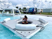 Vente Chaude Parc Aquatique Gonflable d'Été pour Fêtes Aquatiques, Ponton Gonflable, Plateforme Flottante Gonflable avec Tente