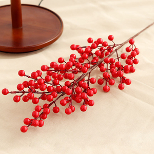 ZhiXia, venta al por mayor, materiales de espuma y plástico, fruta roja, ramas de arándanos, flor, decoración navideña para el hogar - Product Image 6