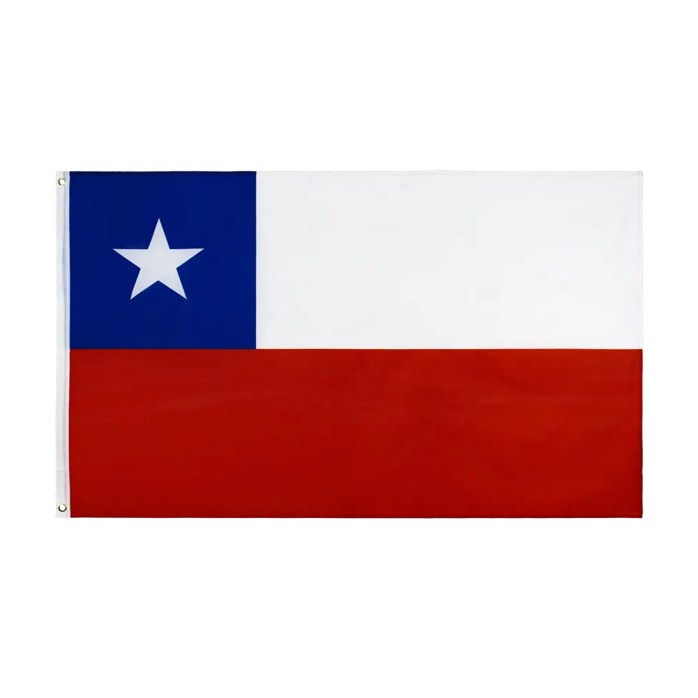 Listo para enviar 100% Poliéster 3x5ft Stock Impreso CL Chile Bandera