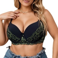 Soutien-gorge rembourré à armatures grande taille, best-seller transfrontalier Europe-Amérique, lingerie sexy unie push-up, vente en gros pour l'exportation