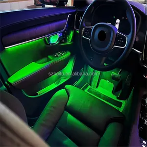 Car multi color LED Ambient light for Volvo V90 S90 Special Door panel light guide strip instrument panel interior upgrade