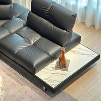 Ensemble de canapés modulaires convertibles en cuir italien de luxe, modernes, à assise large et profonde, pour villa et appartement, avec dossier réglable