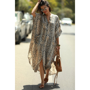 Nieuwe Stijl Serpentine Jurk <span class=keywords><strong>Dubai</strong></span> <span class=keywords><strong>Kaftan</strong></span> Print Zwemmen Cover Up Vrouwen - Product Image 3