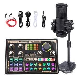 Cost-effective Audio Card With Effects Streaming Podcast Recording Studio Sound Cards For Recording Microphone PC Mobile Phone