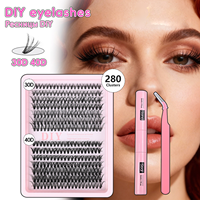 Faux cils segmentés pour pose à domicile DIY, bouquets de cils individuels 280 pièces 30D 40D, fournitures pour artistes de salon de beauté