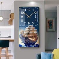 Peinture murale religieuse musulmane en porcelaine de cristal avec calligraphie arabe islamique, vente en gros d'usine, décoration artistique avec horloge
