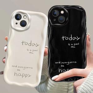 Cover per Cellulare in Silicone TPU con Stampa 'Happy' e Bordo Ondulato <span class=keywords><strong>a</strong></span> Forma di Gelato per iPhone X Xr Xs Max 11 12 13 14 15 16 17 - Product Image 3