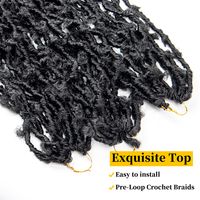 Super fournisseur cheveux tressés synthétiques longs Distressed 36 pouces Butterfly Locs Extension de cheveux au crochet Faux Locs ombrés
