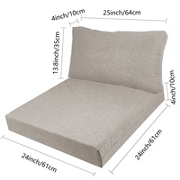 Housses de coussin de siège profond de patio Housse de coussins d'extérieur Ensemble de housses de coussin imperméables de remplacement