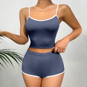 Set Pigiama Femminile di Alta Qualità, Comodo e Traspirante con Motivi Floreali per Estate e Autunno, Abbigliamento Casual da <span class=keywords><strong>Casa</strong></span> con Vita Elastica - Product Image 2